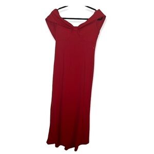 Marina off the shoulder red gown